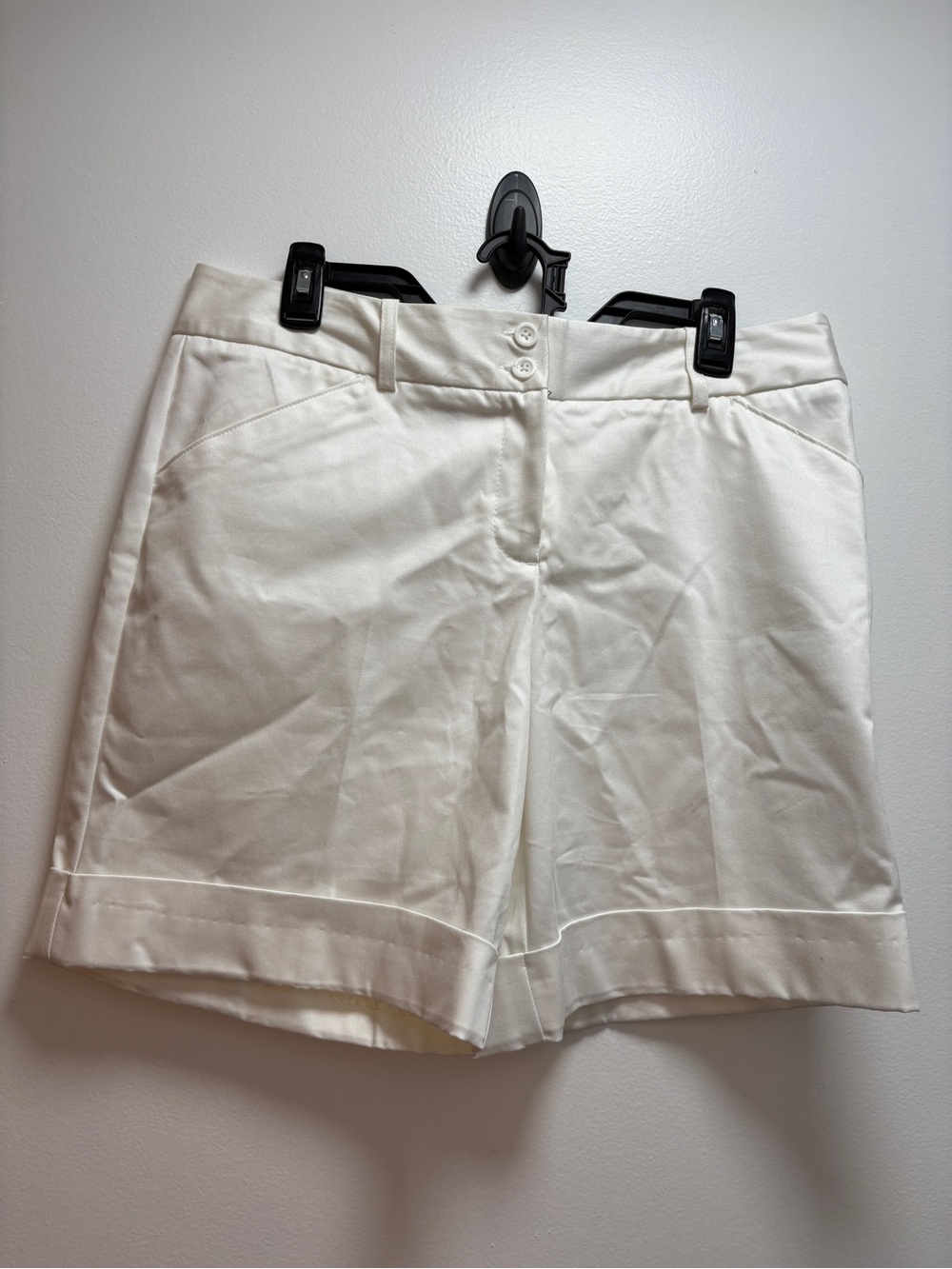 Worthington White Tailored Cuffed Shorts Sailor Fisherman Quiet Luxury Minimalis